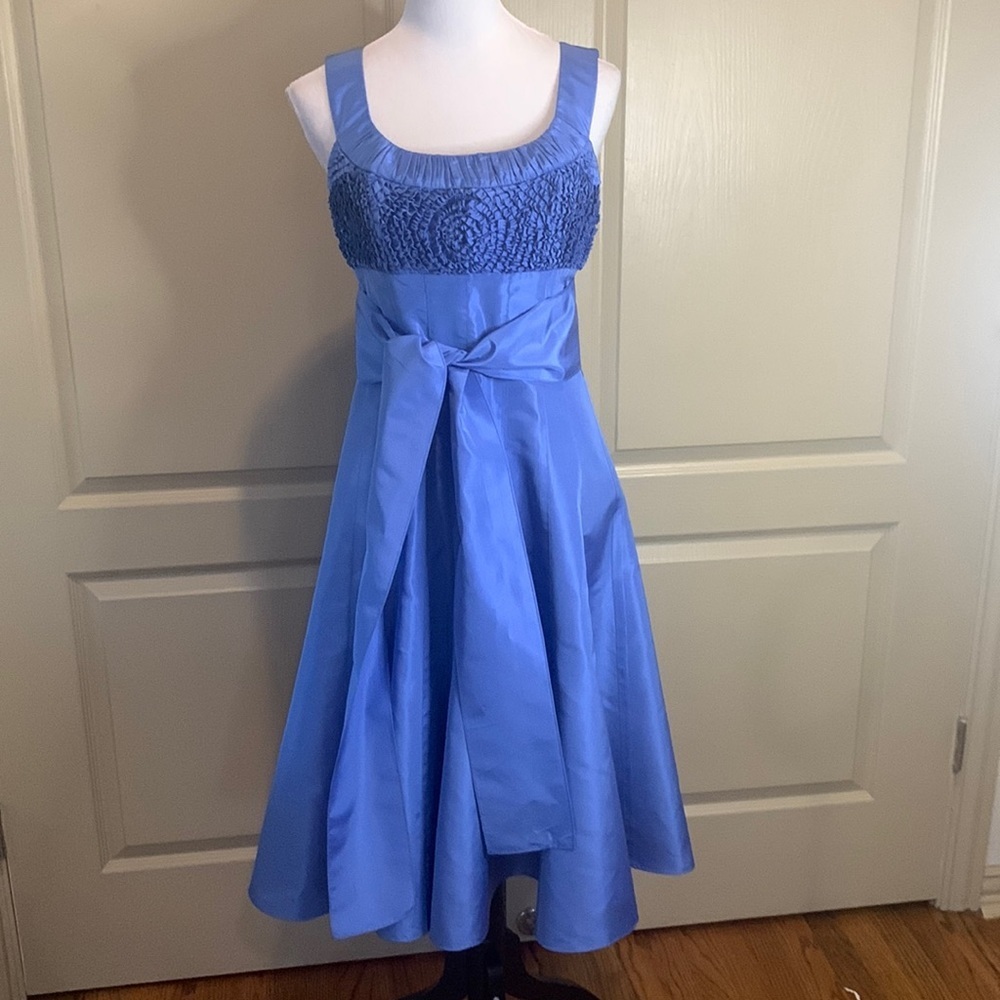 Teri John Women's 💯 Blue Silk Formal Dress, 4
